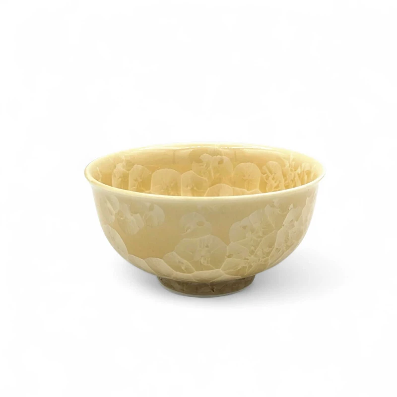 京焼　飯碗　花結晶　金花