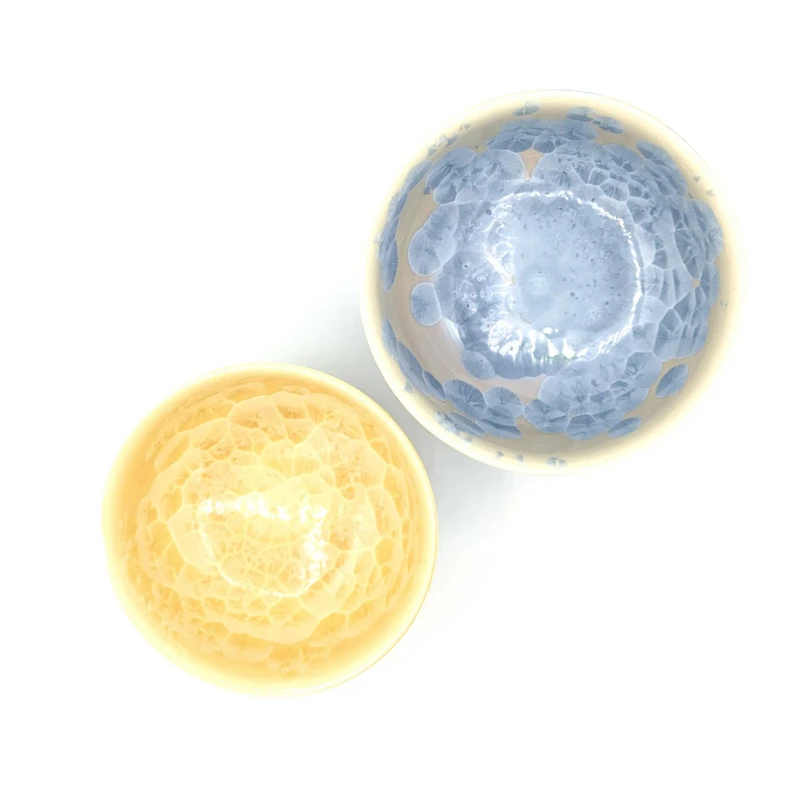 京焼　組飯碗　花結晶（銀花・金花） 2枚目
