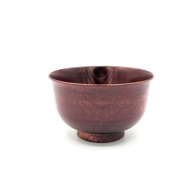 山中塗　桜3.4百合形汁椀　茜
