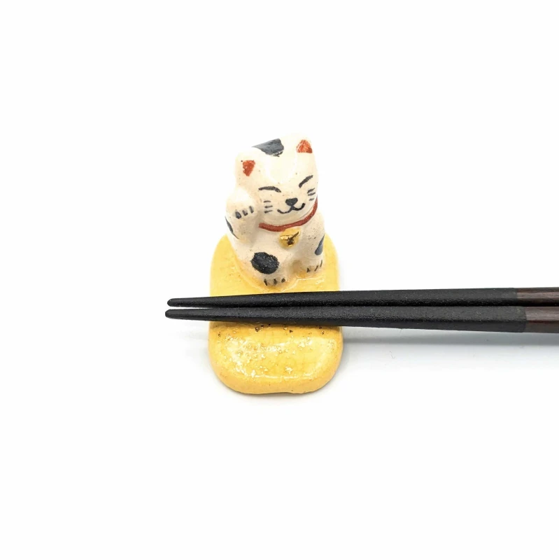 京焼 箸置 猫に小判 2枚目