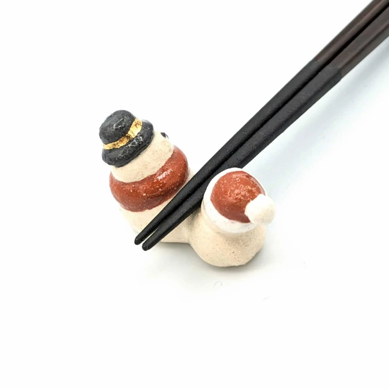 京焼 箸置 雪だるま 2枚目