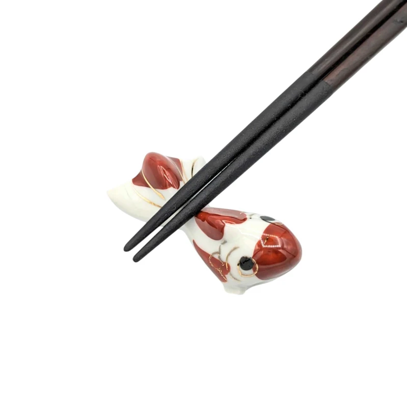 京焼　箸置　金魚(赤) 2枚目