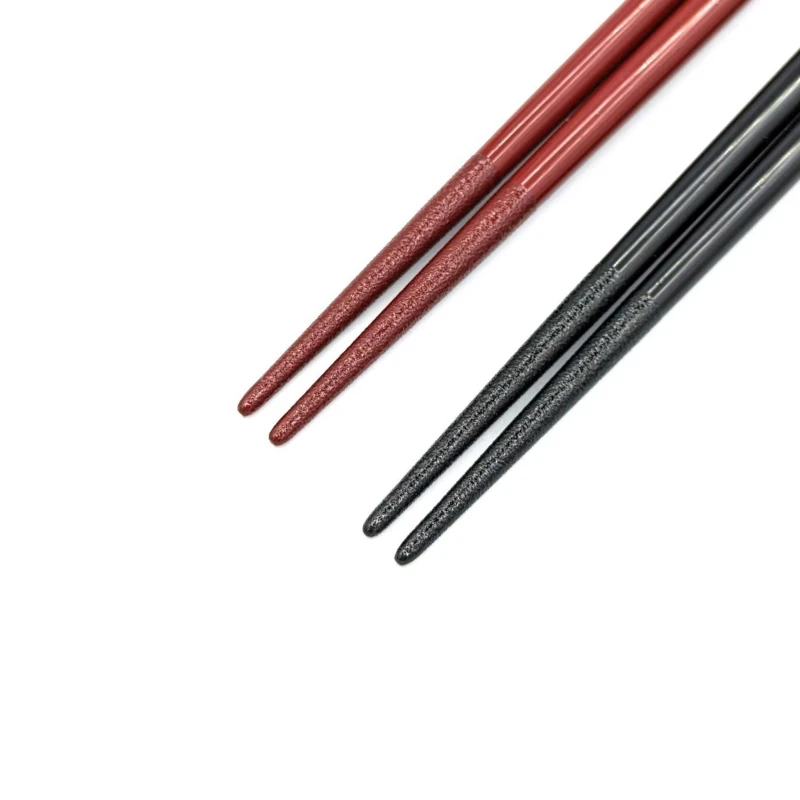 【送料無料】食洗機対応 越前漆器 MR黒銀桜・朱ピンク桜 夫婦箸セット【桐箱入】 1枚目