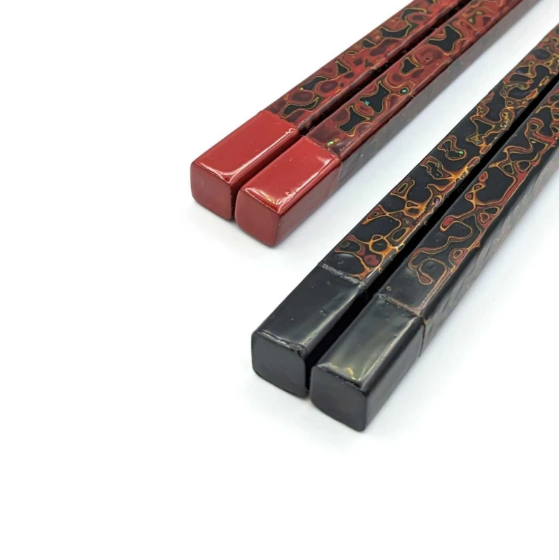 【送料無料】木曽塗箸　堆朱帯　夫婦箸セット【桐箱入】 2枚目
