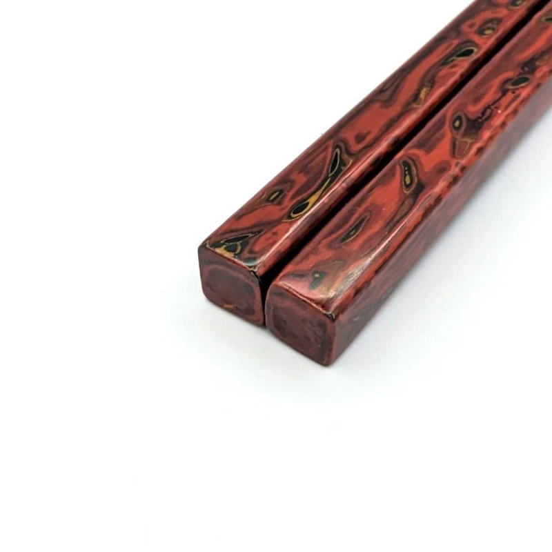 木曽塗箸 流紋堆朱(中) 2枚目