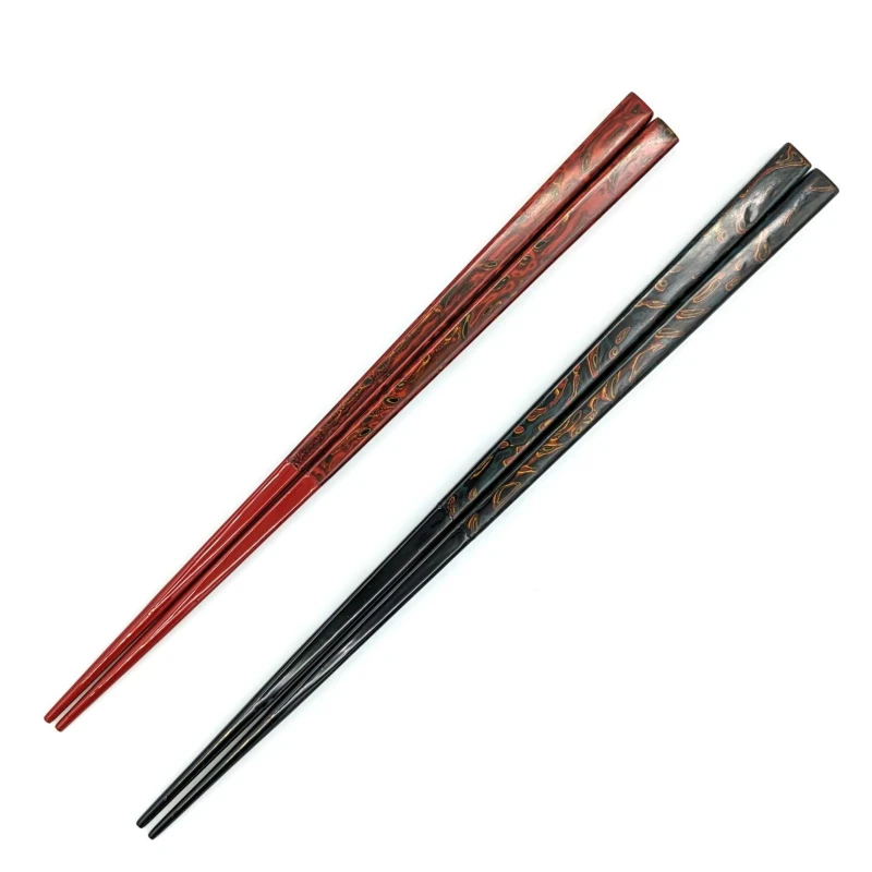 【送料無料】木曽塗箸　流紋堆朱　夫婦箸セット【桐箱入】 3枚目
