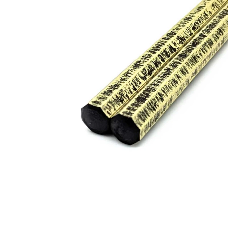 越前漆器　食洗対応　八角先角　黒スリ青金絣 2枚目