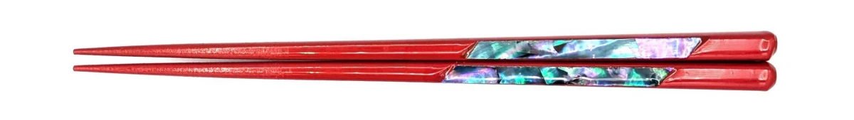 食洗機対応　若狭塗箸　螺鈿　光明　赤(中)