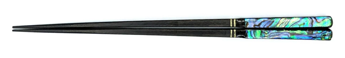 食洗機対応　若狭塗箸　螺鈿　宝山　黒(大)