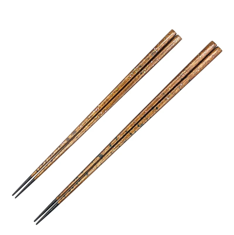 【送料無料】津軽塗箸　梨地ゴールド　夫婦箸セット【桐箱入】 3枚目