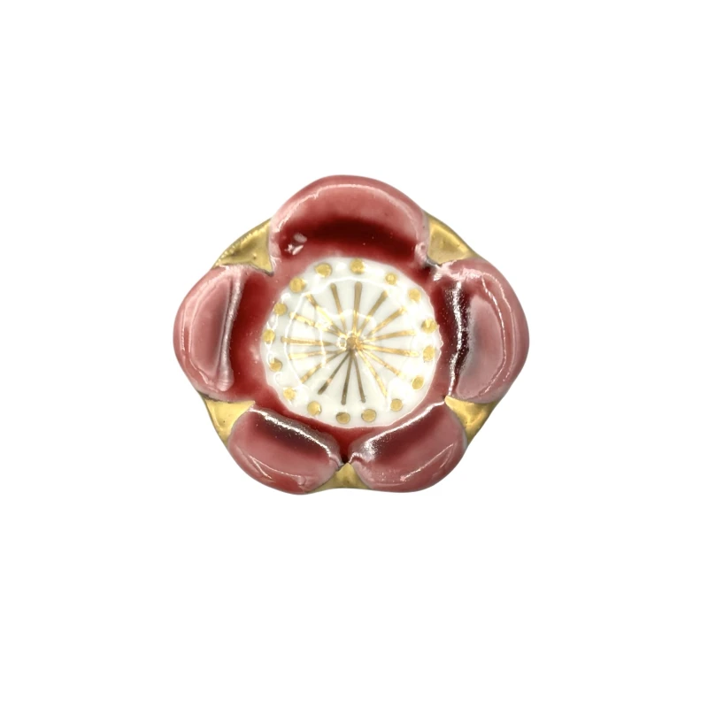 京焼　箸置　ピンク梅