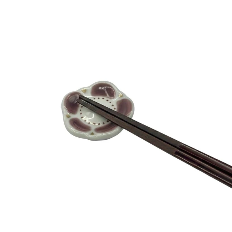 京焼　箸置　五色梅（紫） 2枚目