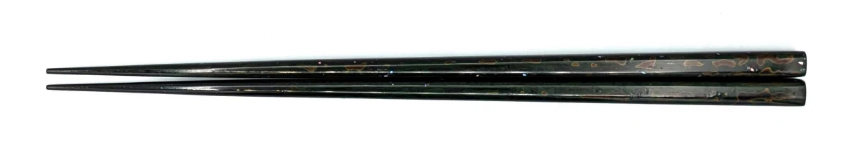 木曽塗 堆朱箸　緑