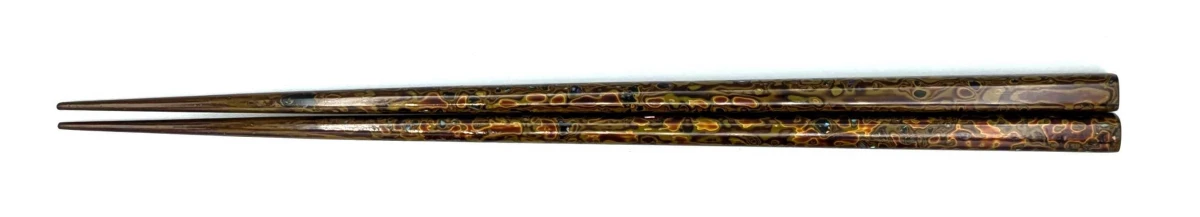 木曽塗 堆朱箸　黄