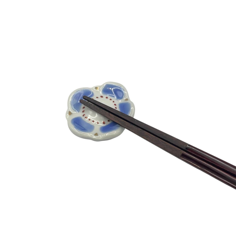 京焼　箸置　五色梅（青） 2枚目