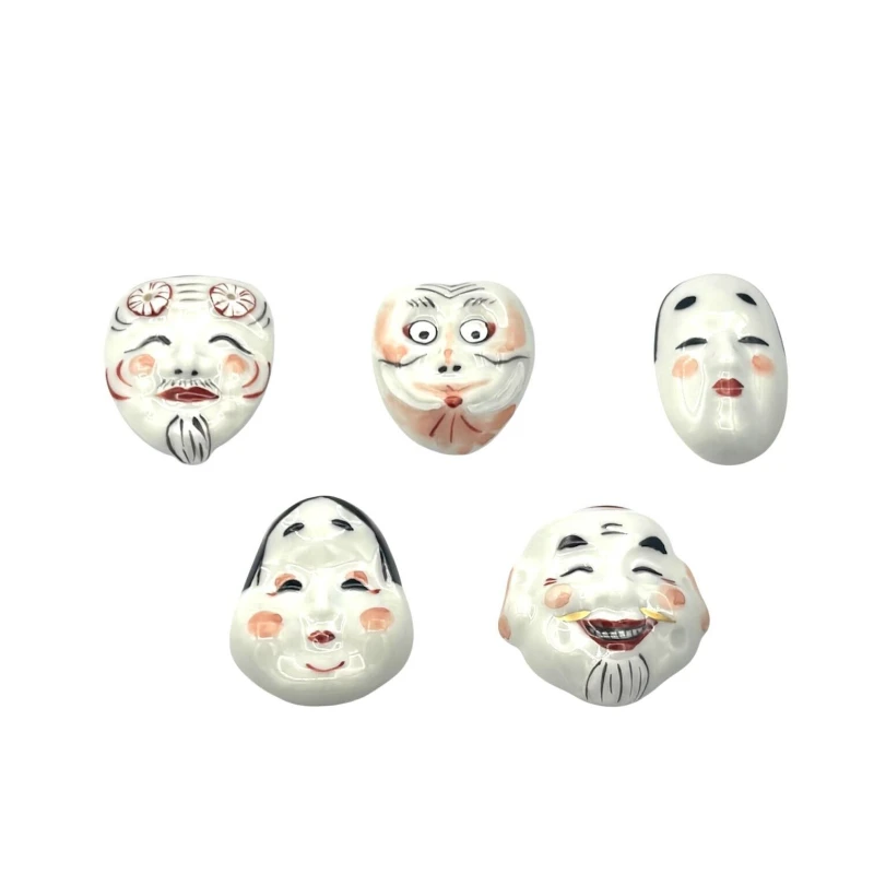 京焼　箸置　能面　5個セット 2枚目