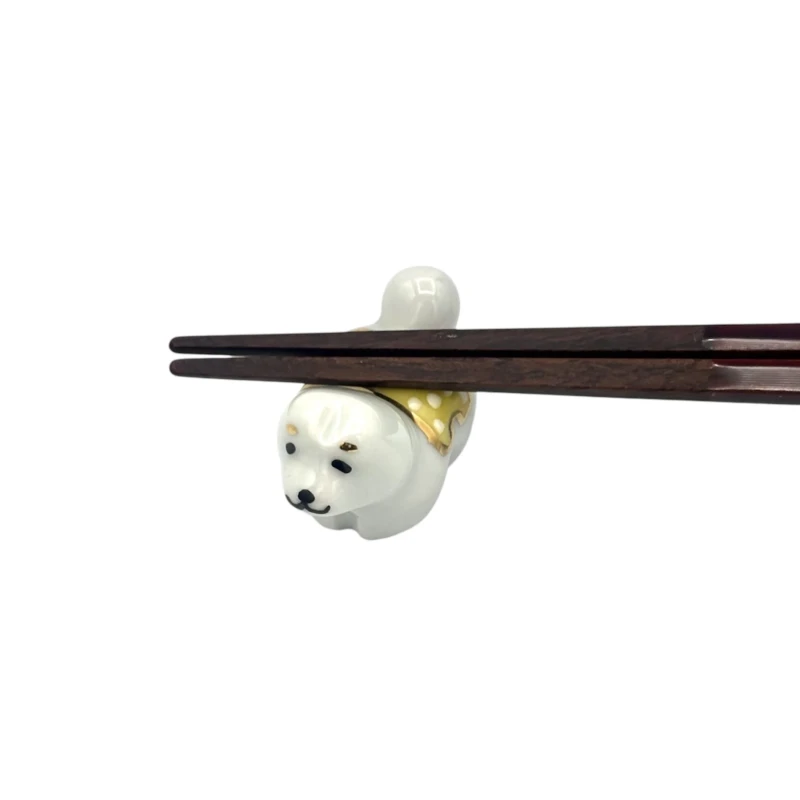 京焼　箸置　五色梅仔犬　黄 3枚目