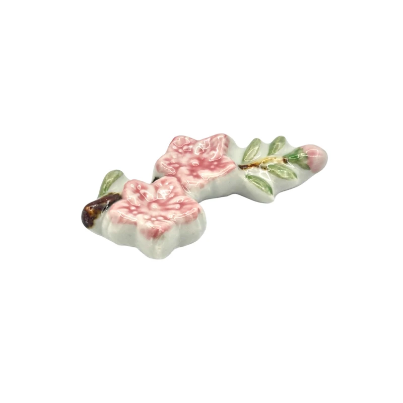 京焼　箸置　桃の花