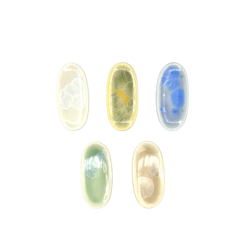 京焼 箸置 花結晶 楕円 5個セット