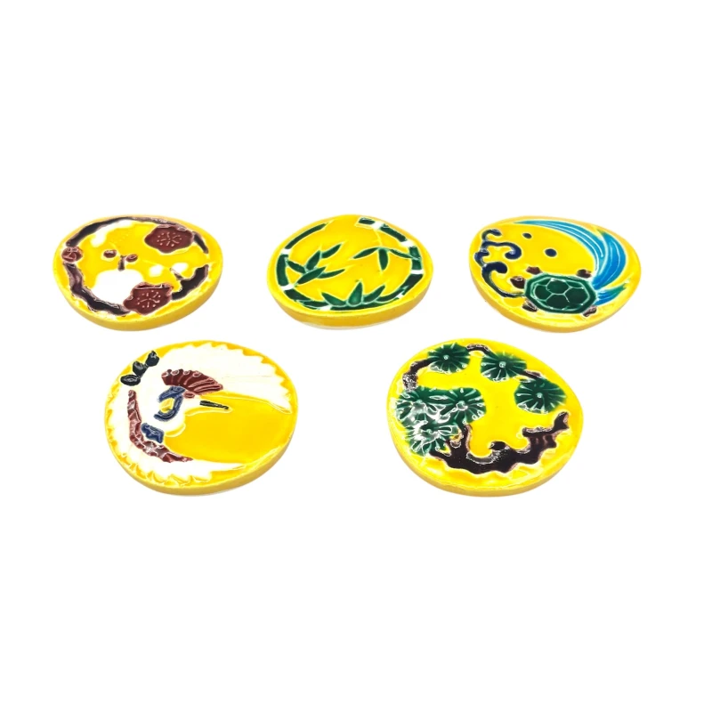 京焼　箸置　黄交趾ことぶき　5個セット 2枚目