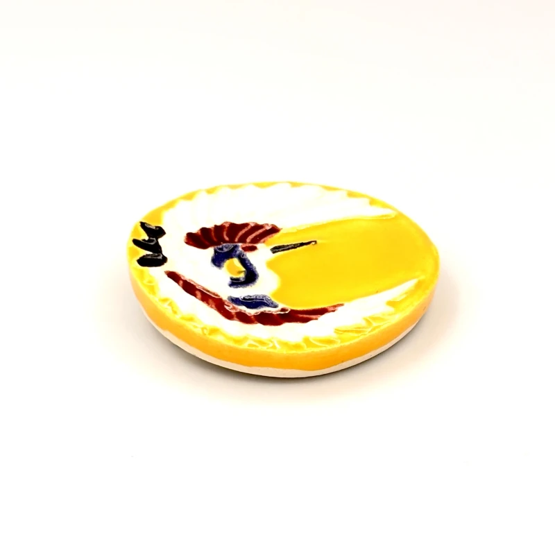 京焼 箸置 黄交趾ことぶき 鶴 2枚目