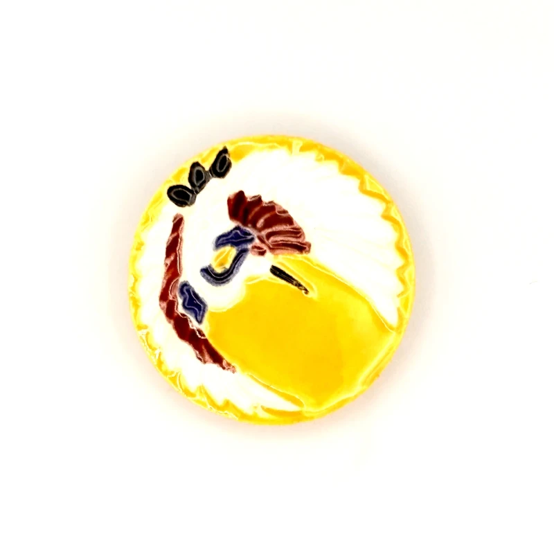 京焼　箸置　黄交趾ことぶき　鶴