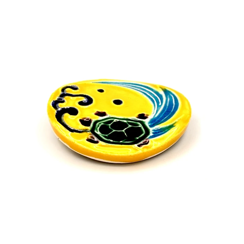 京焼　箸置　黄交趾ことぶき　亀 2枚目