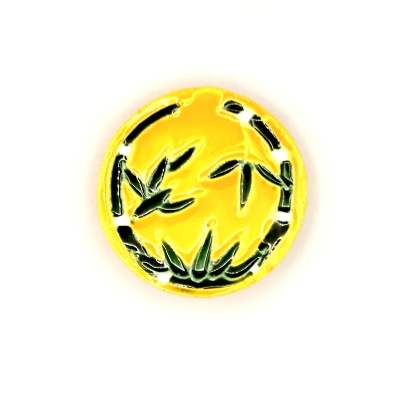 京焼　箸置　黄交趾ことぶき　竹