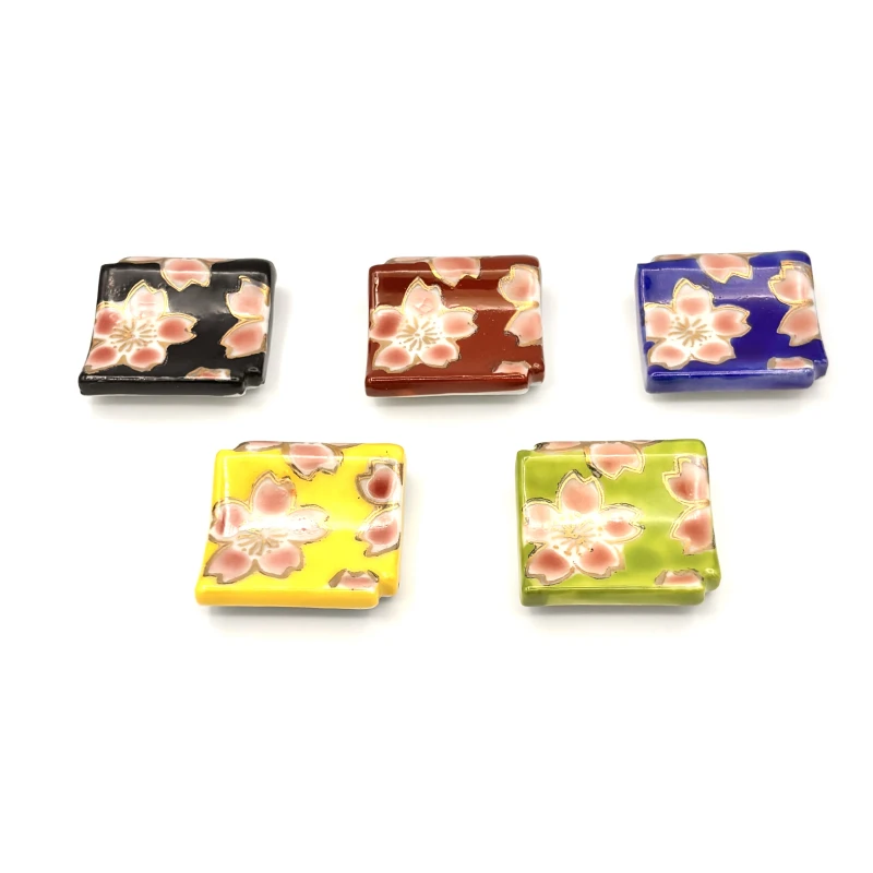 京焼　箸置　花友禅　5個セット 2枚目