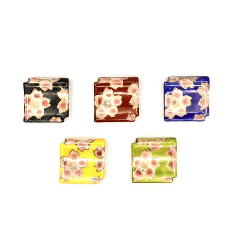 京焼　箸置　花友禅　5個セット