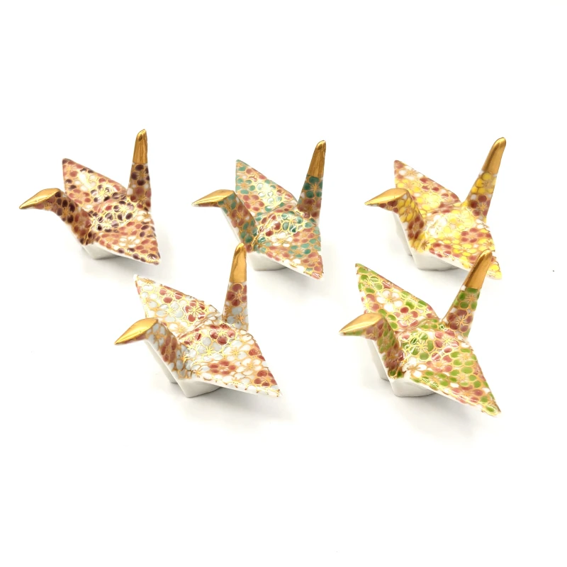 京焼　箸置　千代鶴　5個セット 1枚目