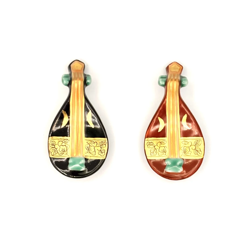 京焼　ペア箸置　琵琶