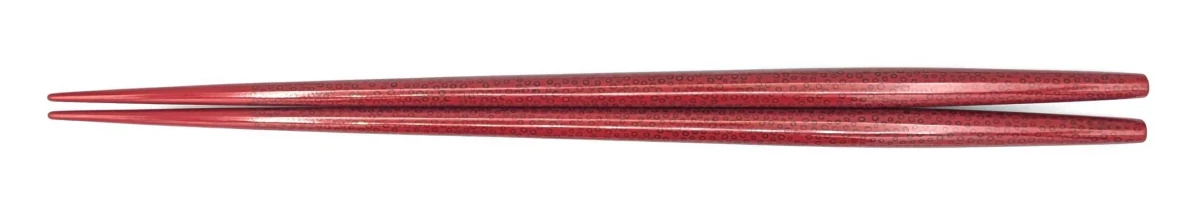 津軽塗利休箸　七々子塗　赤（大）