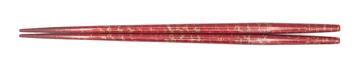 津軽塗利休箸　先乾漆　梨地　赤（大）