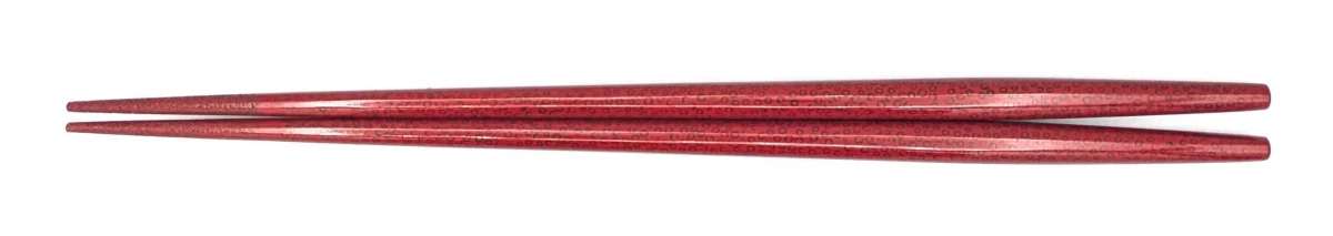 津軽塗利休箸　先乾漆　七々子塗　赤（大）