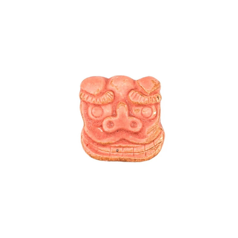 信楽焼　箸置　獅子舞(ピンク)