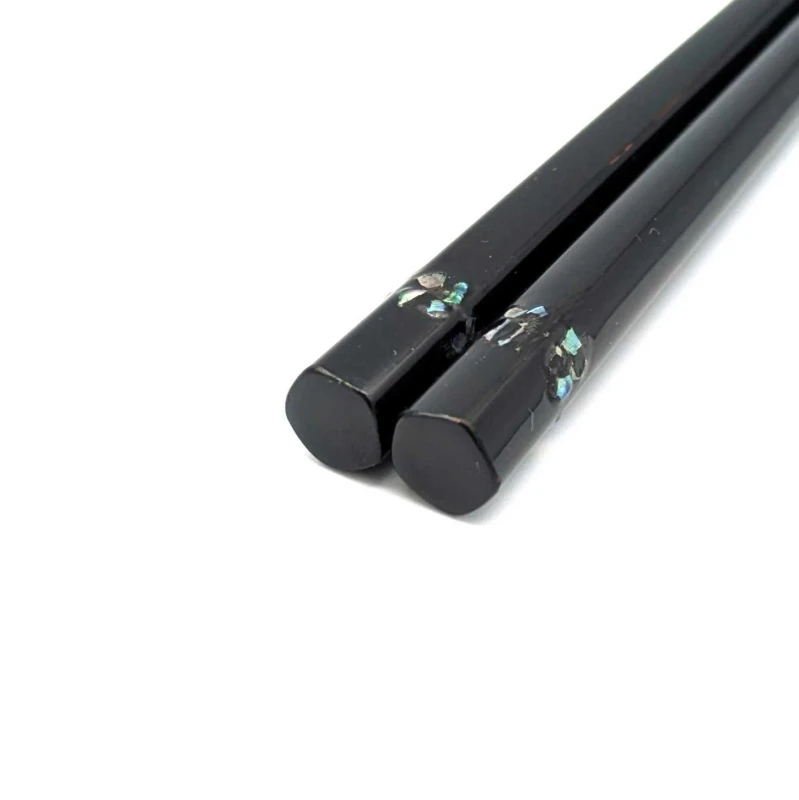 山中塗　五角塗箸持ち手貝二段貼り(大) 2枚目