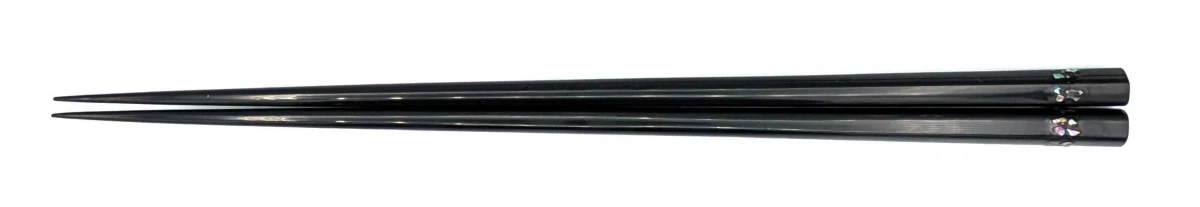 山中塗　五角塗箸持ち手貝二段貼り(大)