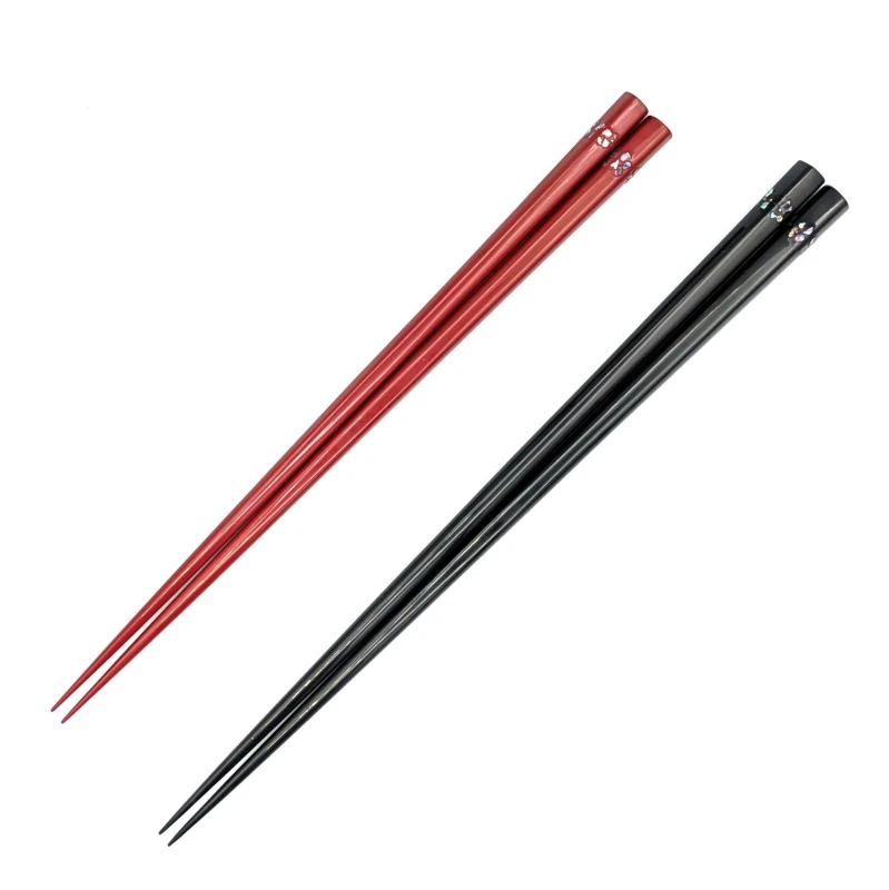 【送料無料】山中塗　五角塗箸持ち手貝二段貼り　夫婦箸セット【桐箱入】 3枚目