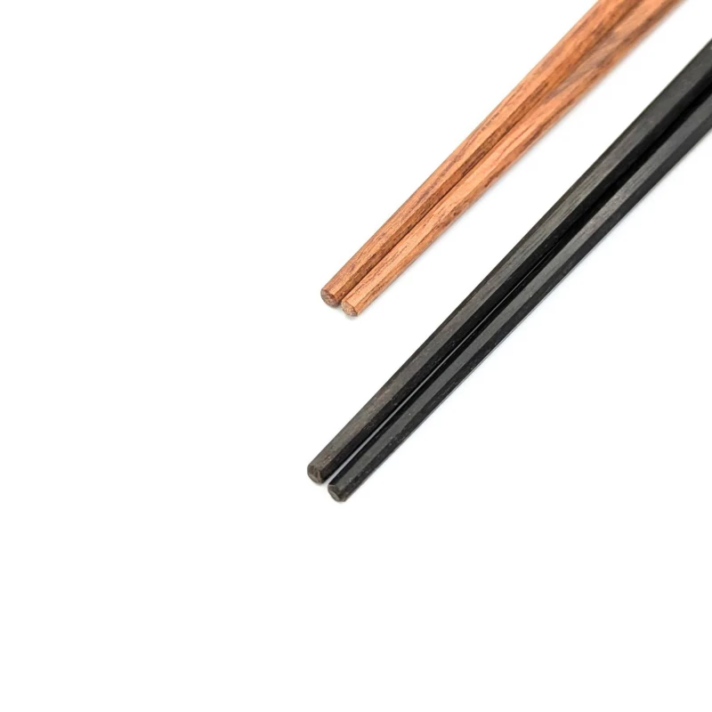 【送料無料】新潟木箸 特上 百年 八角箸 黒檀・紫檀 夫婦箸セット【桐箱入】 1枚目