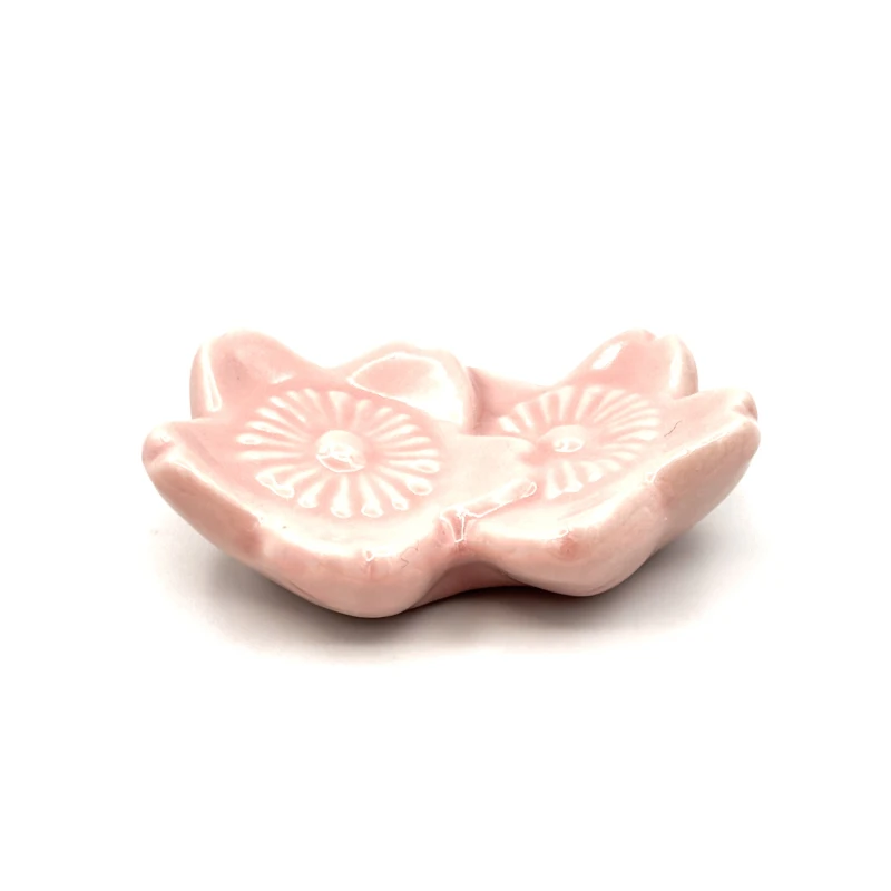 京焼　箸置　二輪桜 2枚目