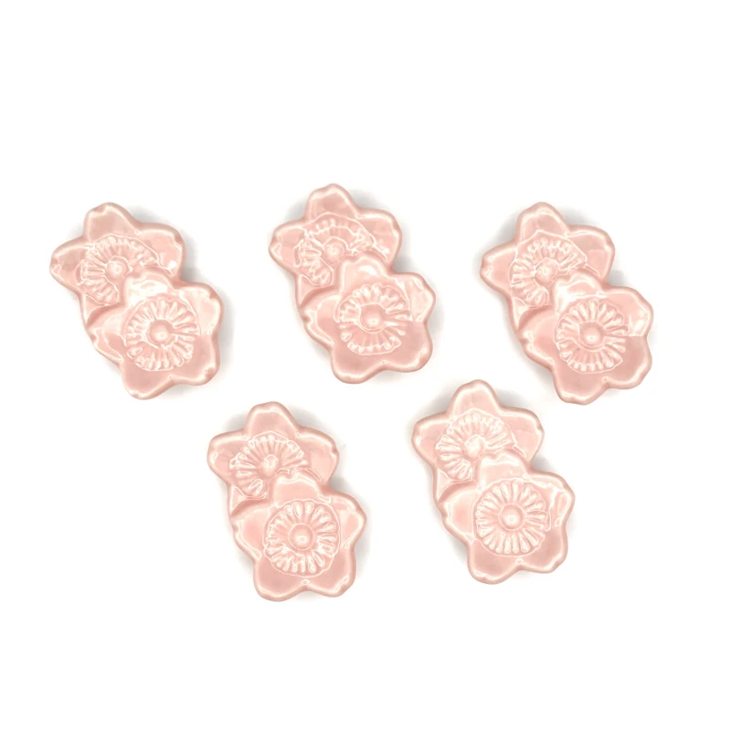 京焼 二輪桜 5個セット 1枚目