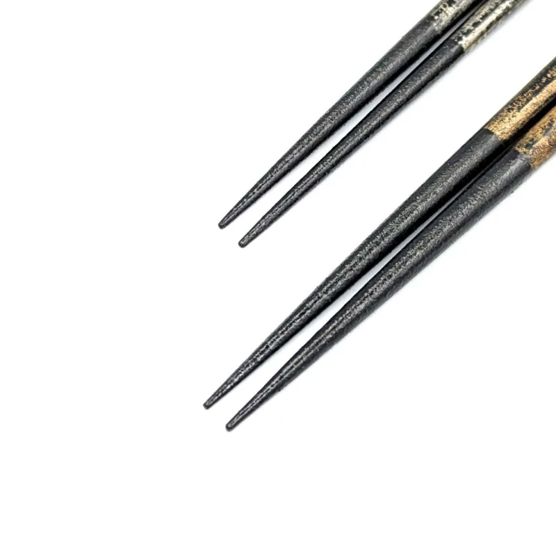 【送料無料】ひび塗 ゴールド・シルバー 夫婦箸セット【桐箱入】 1枚目