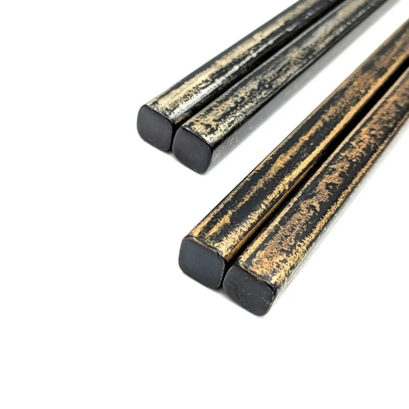 【送料無料】ひび塗 ゴールド・シルバー 夫婦箸セット【桐箱入】 2枚目