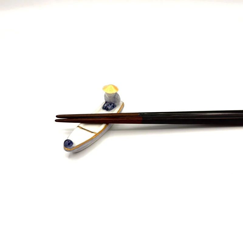 京焼　箸置　金粉唐子船 2枚目