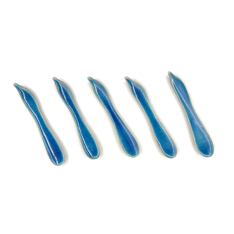 京焼　箸置　浅黄交趾長瓢　5個セット 1枚目