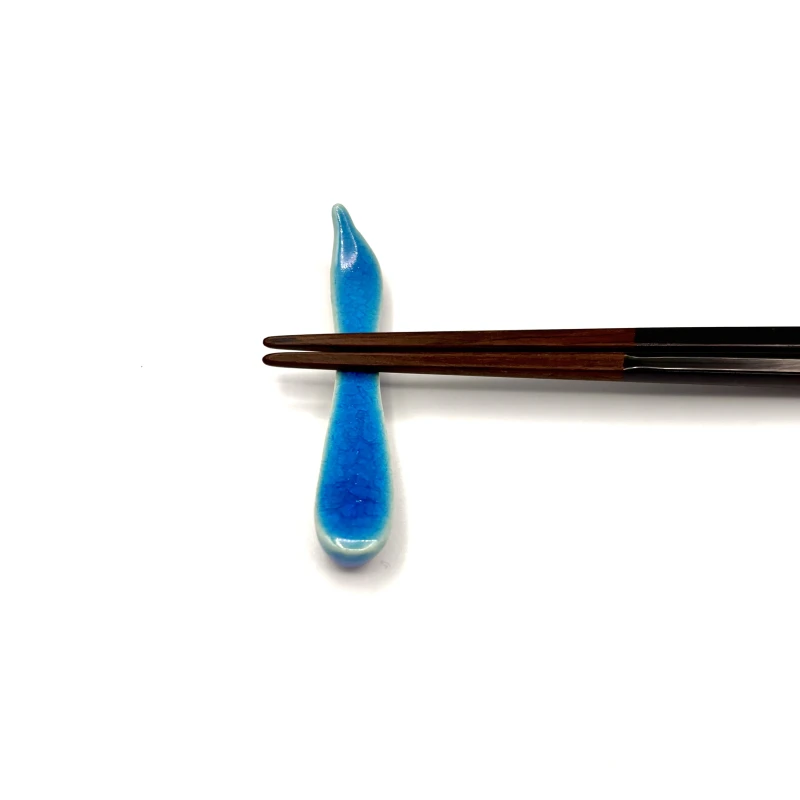 京焼　箸置　浅黄交趾長瓢　5個セット 2枚目