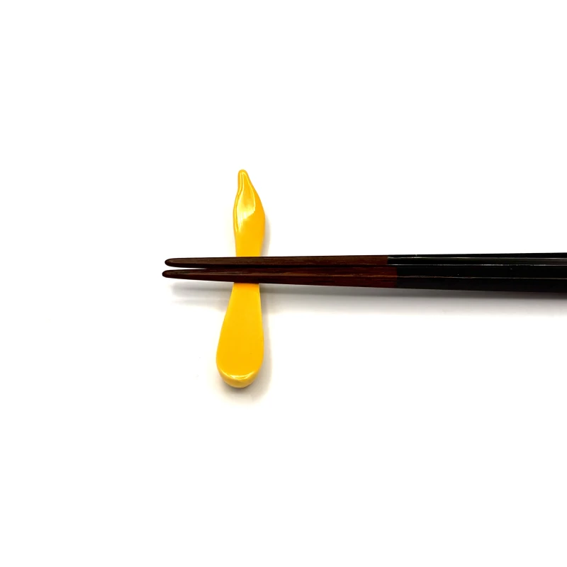 京焼　箸置　黄交趾長瓢　5個セット 2枚目