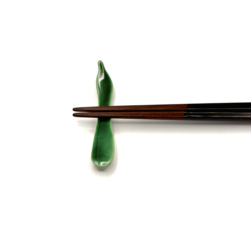 京焼　箸置　青交趾長瓢 2枚目