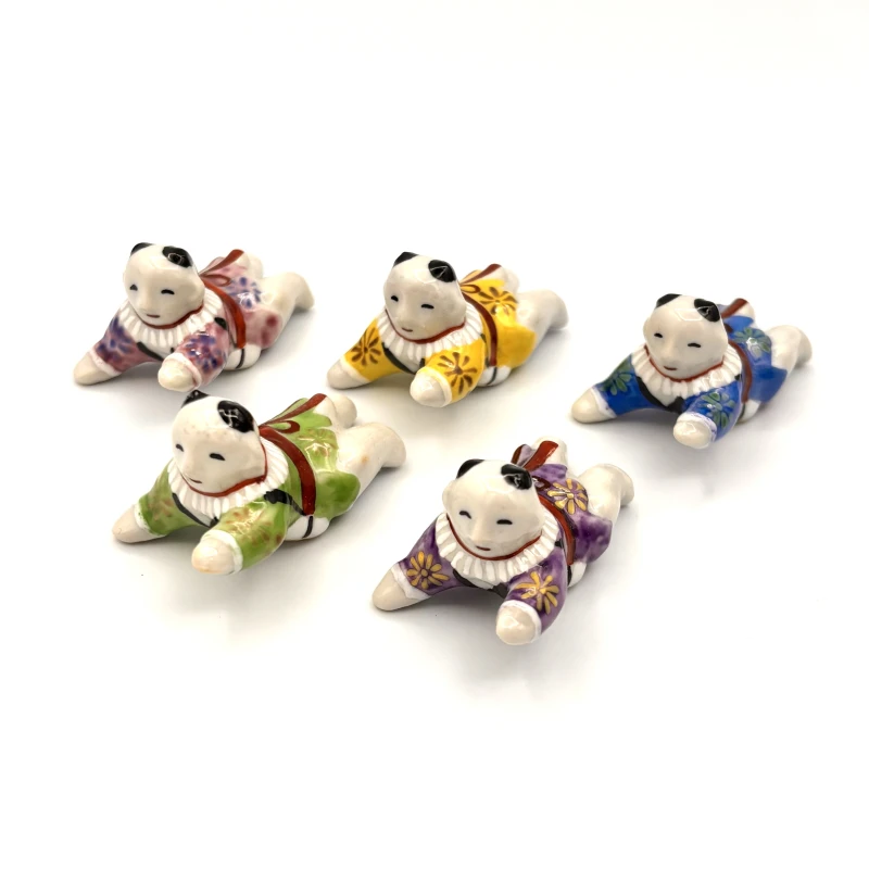 京焼　箸置　五色唐子　5個セット